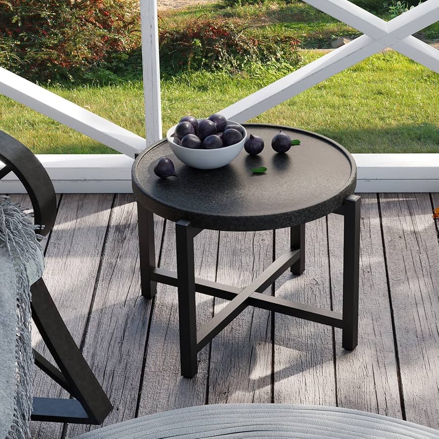 Amazon.com: COSIEST Outdoor Side Table Dark Grey, 15.3''Hx21